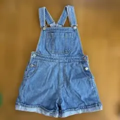 デニムオーバーオールショートパンツ 140cm
