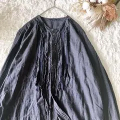 パドカレ pas de calais フリルデザイン 長袖シャツ フリンジ