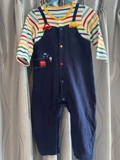 ミキハウス ロンパース カバーオール 車柄 マルチカラー 80cm