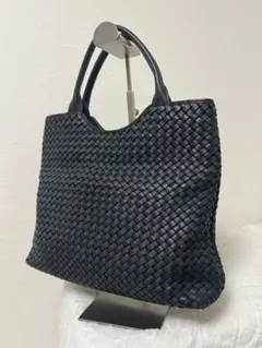 ⭐️トートバッグ 傳濱野 ネイビー 美品 ラムレザー 1点物 イントレ