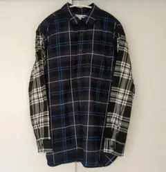 ​ユニクロ JW ANDERSON フランネルチェックシャツ M ネイビー