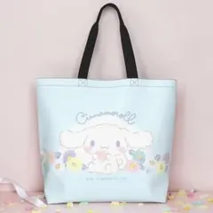 新品✨シナモロール トートバッグ キャンバス エコバッグ 大容量 軽量 水色
