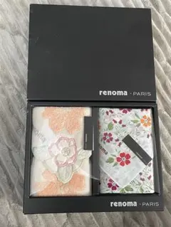 renoma paris 花柄　ハンカチ2枚セット