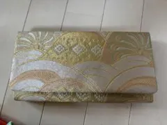ゴールド 編み込み模様 クラッチバッグ　和装バッグ　和装鞄　お着物バッグ　佐賀錦