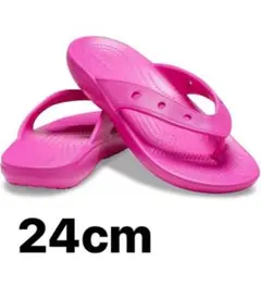 クロックス　サンダル クラシック ジビッタブル フリップ　ピンク　24cm