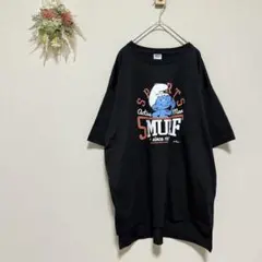 スマーフ 【M】 プリントTシャツ ビッグロゴ ゆるダボ ビッグシルエット 黒