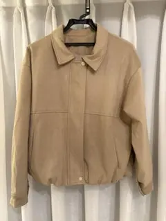 ベージュ スエード風 ジャケット MA-1 レディース