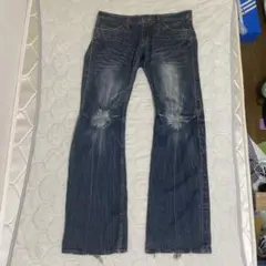 グランジ フレアデニム ジーンズ y2k 平成　グランジ　swag 00s