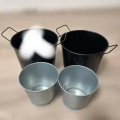 鉢カバー 3個セット スチール製 ブリキ 観葉植物 ブラック　シルバー