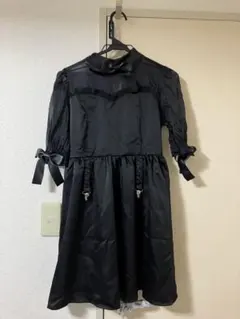 Jamie エーエヌケー ワンピース ブラック 黒 M 七分袖 透け