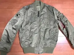 美品 ALPHA Lサイズ　MA-1 タイトフィット カーキ