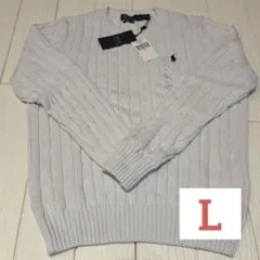 Polo by Ralph Lauren ケーブルニット セーター ホワイトL