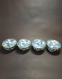 再値下げします！有田焼 端玉作 蓋付き 湯呑 ４客セット（未使用品）