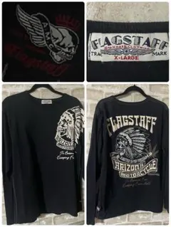FLAG STAFF メンズXL 長袖Tシャツ　スカルバイカー　フラッグスタッフのサムネイル