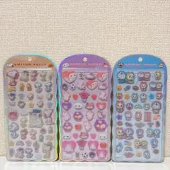 【正規品】ベイマックス　スヌーピー　ドラえもん　コットンパフィーシール3枚セット