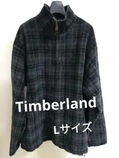 【Timberland】ティンバーランド　フリース ネイビー系チェック Lサイズ