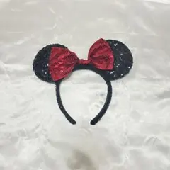 ミニーマウス耳型カチューシャ（黒・赤）