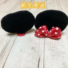 ミニー　ヘアクリップ アクセサリー 赤リボン ディズニー Disney