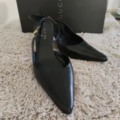 良品❤GUCCI【グッチ】バックストラップ パンプス 黒