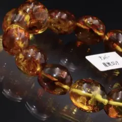 同ロット鑑別済✨極上透明度✨花アンバー 約8mm ブレスレット 琥珀 