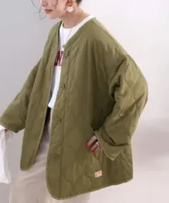 ノーカラーキルティングジャケット　JAVA