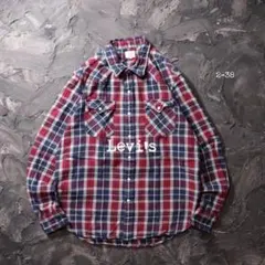 Levi’s ネルシャツ チェック　コットン　ネイビー　レッド