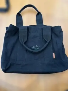 LIZDAYS トートバッグ 黒 大容量 A4 仕切り キャンバス マザーズ