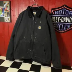 Carhartt FULL SWING 黒　ダックジャケット　カーハートペンキ