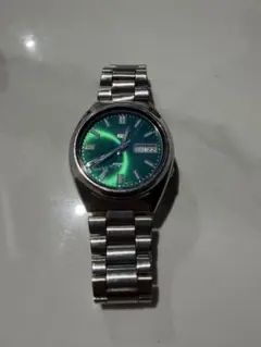 SEIKO 5 自動巻き メンズ 腕時計 グリーン文字盤 7S26-0480