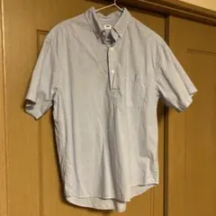 UNIQLO水色 半袖ボタンダウンシャツ メンズ Mサイズ