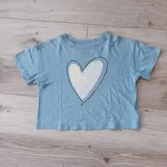 GAP KIDS スパンコール ハート Tシャツ ライトブルー XSのサムネイル