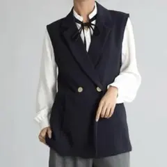 新品☆未使用　FENNEL フェンネル　ジレ フェンネル FENNEL アシンメトリーフリルジレ （ブラック