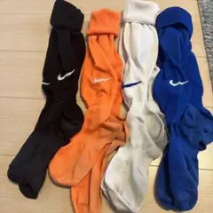 Nike サッカーソックス 4足セット黒オレンジ白青
