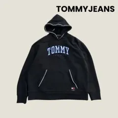 TOMMYJEANS トミー　リラックスバーシティパイピングパーカー M 黒