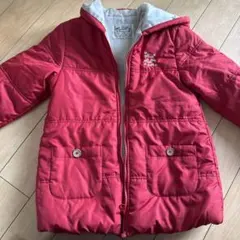 赤いフード付き中綿コート 130cm~