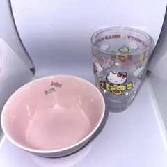 【希少】 ハローキティ お茶碗 ＆ グラス セット レトロ