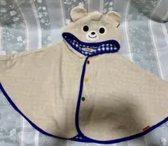 mikiHOUSE クマのフード付きポンチョ