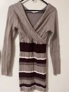 LIP SERVICE ストライプニットワンピース 長袖