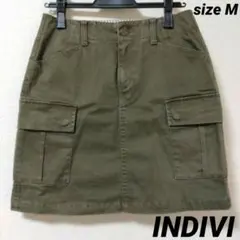 INDIVI インディヴィ カーキグリーン タイト スカート ストレッチ 38