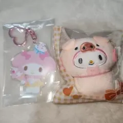 サンリオキャラクターズ　どうぶつ着ぐるみマスコット　こぶた編　マイメロセット