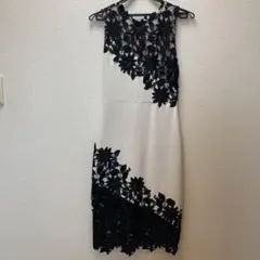 タダシショージ カシュクール ノースリーブ レース ドレスワンピース