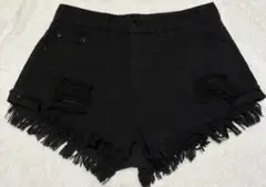 SHEINブラック フリンジ ショートパンツ