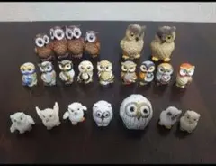 フクロウ 置物 カラフルフクロウ まとめ売り オマケ付きのサムネイル