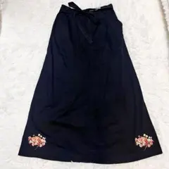 KETTY ヴィンテージ ロングスカート 刺繍 ウエストリボン バラのサムネイル