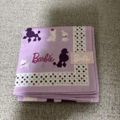 新品 バービィ Barbie プードル 大判 ハンカチ 紫色 ラメ付きのサムネイル