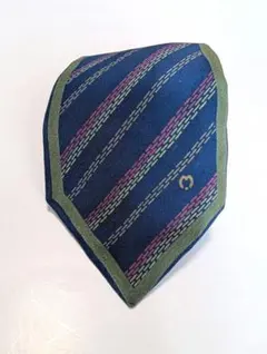 ミラショーン ①　ネクタイ ストライプ柄 ワンポイントロゴ