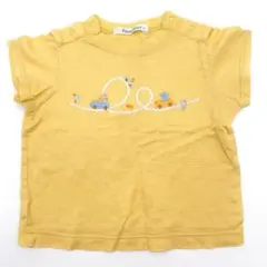 familiar ファミリア くま 刺繍 Tシャツ ファミちゃん イエロー　黄色のサムネイル