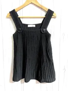 Lily Brown ラメ プリーツ ニット フレアーキャミソール トップス