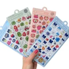 4枚セット 3Dステッカー 立体シール 硬いシール キャラクター風 並行輸入品