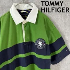 TOMMY HILFIGER ボーダーポロシャツ　ラガシャツ　半袖　Mメンズ